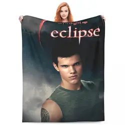 The Twilight Saga Blanket Coral Fleece Plush Spring Autumn Jacob Black Portable Soft Throw Blankets for Sofa Office Rug Piece