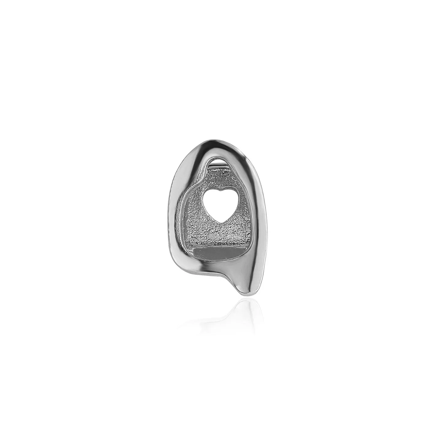 

Hip Hop Single Hollow Heart Tooth Caps Braces Punk Glossy Mouth Teeth Grillz For Women Men Jewelry Dental Grills