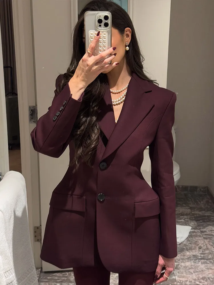 Classic Black Lapel High Waist Buttons Suit Overcoat Elegant Single Breast Pocket Short Blazer Coat Women Chic Commute Outerwear