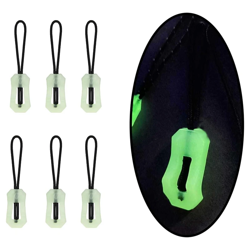 20 Pcs Self Luminous Zipper Pulls, Zipper Puller Head Glow In The Dark Anti Lost For Outdoor Mountaineering Camping Easy To Use