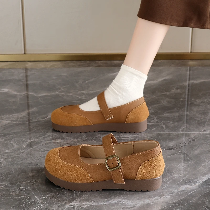 

Womens Mary Jane Flats Soft Sole Comfortable Walking Shoes Non Slip Lightweight Loafers With Buckle Design For Daily Wear