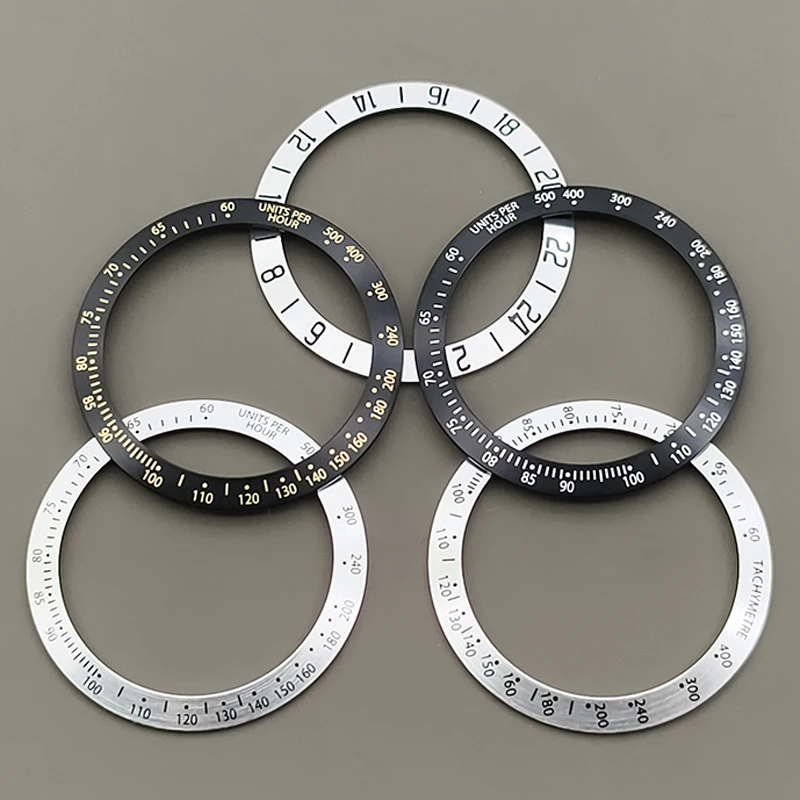 

38mm Curved Aluminum Bezel Insert Ring Fits For GMT SUB SKX007 SKX009 SRPD Watch Case NH35 NH36 Movement Men Watch Refit Part