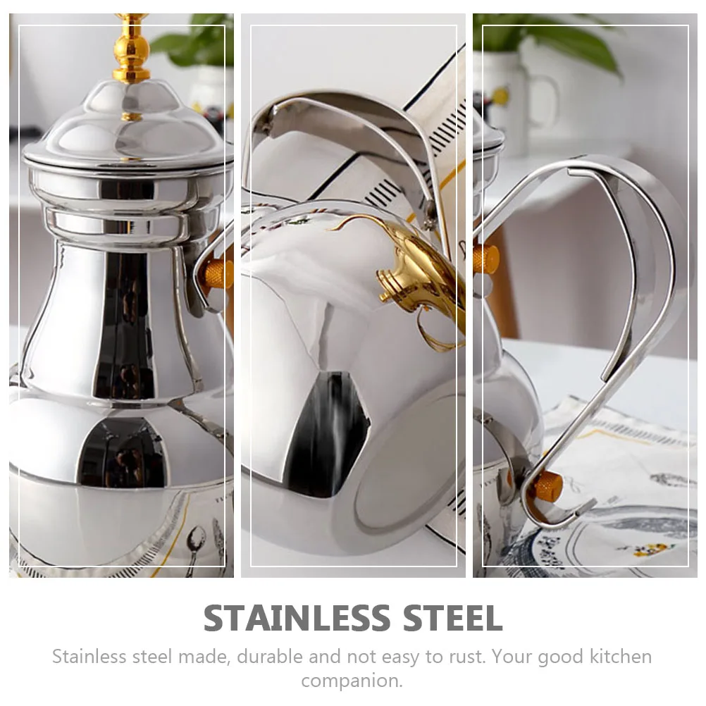 

Stainless Steel Kettle Long Spout Thermal Infuser Stovetop Stainless Steel Coffee Kettle Small Pot Kitchen Office Use Tea House
