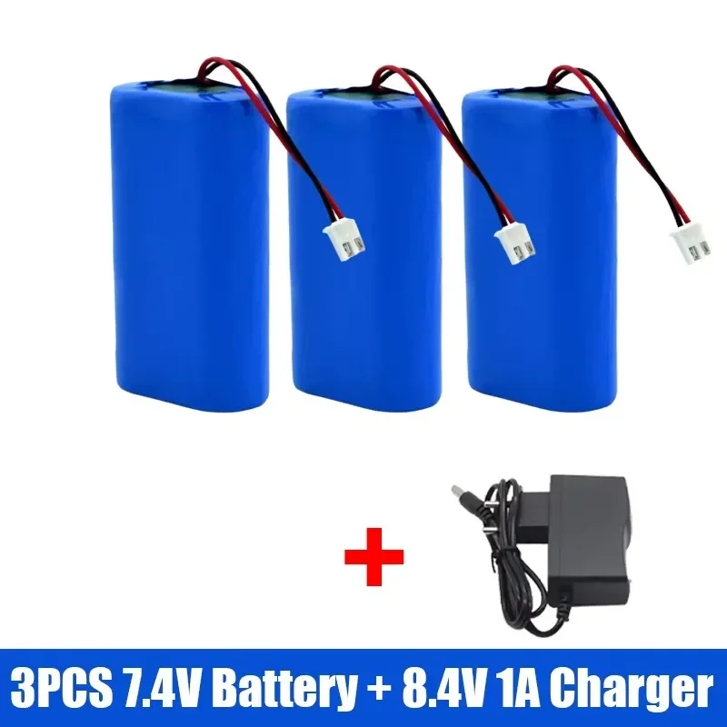 7.4V 18650 Battery Pack 2S Batteries XH2.54 PLUG 3500mah Rechargeable Battery Plug+PCB for Fishing Bait Boats Ship Spare Parts