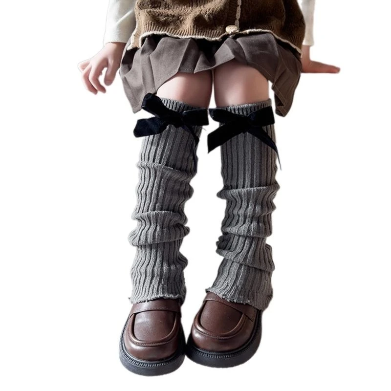 

J15U гетры с бантом, гольфы, вязаные чулки, весенние леггинсы для девочек