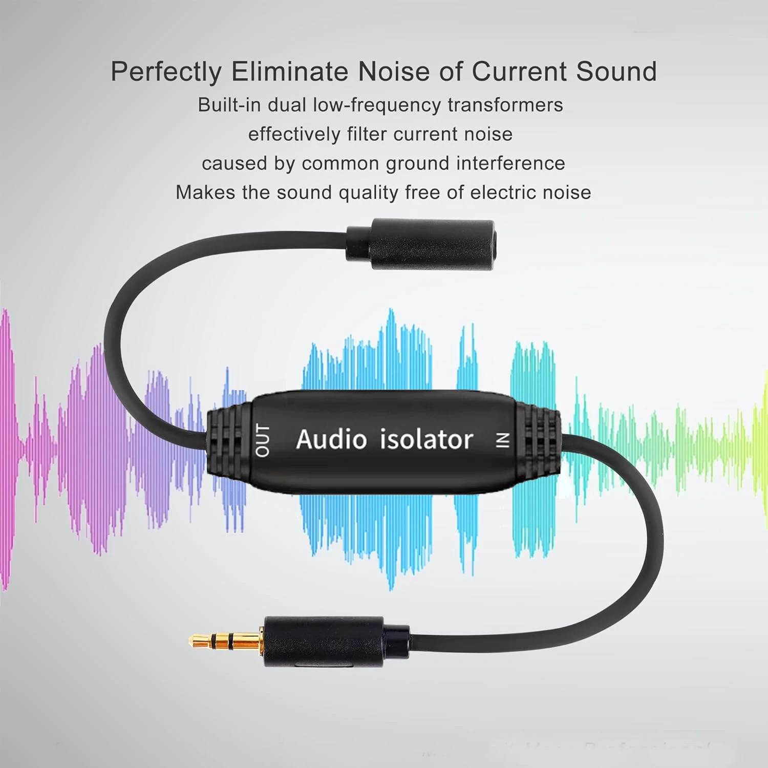3.5mm AUX RCA Ground Loop Noise Isolator, Audio Hum Eliminator Filter for Car Home Stereo System Headphone