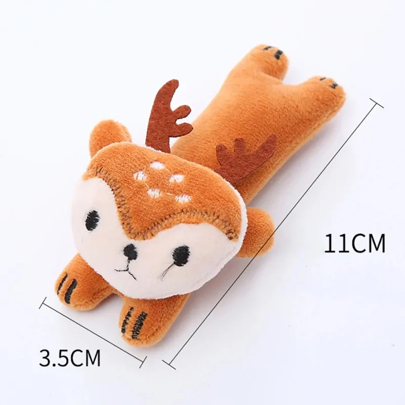 Cute Animals Plush Squeak Dog Toys Bite Resistant Chewing Toy for Dogs Cats Pet Supplies Dog Toys Dog Toy for Teeth Cleaning