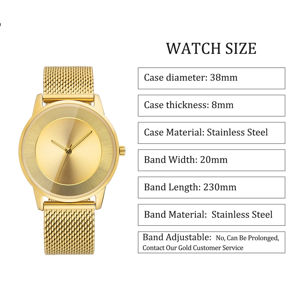 Luxury Brand Wristwatch MISSFOX Minimalist Fashion Quartz Watch Classic Design Waterproof Stainless Steel Wristwatches For Gift