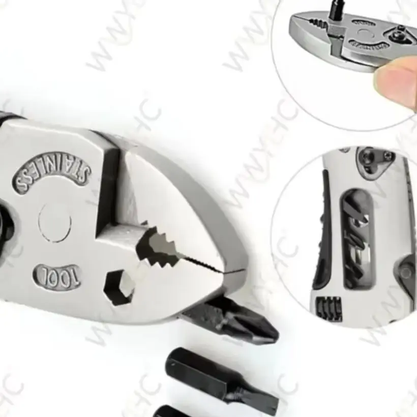 Multifunctional 9 in 1 Keychain Plier Screwdriver Pocket Tools Outdoor Camping Multi-purpose Pliers and Wrench