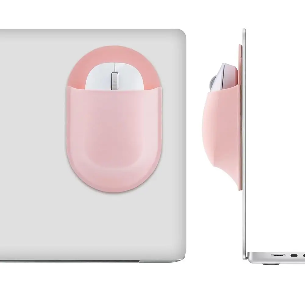 Portable Universal Laptop Mouse Holder Stick-On Self-Adhesive Mouse Sleeve Durable Mouse Storage Bag