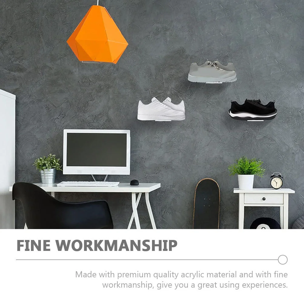 

Suspended Shoe Rack Riser Display Sneaker Freestanding Floating Shelf Storage Modern