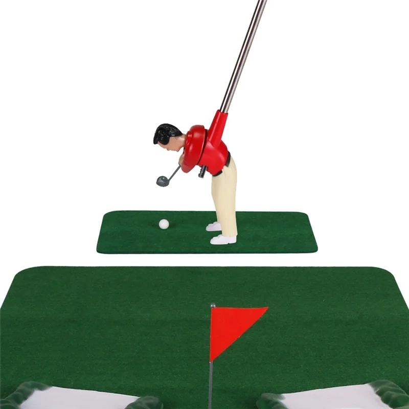 Conjunto de mini jogo de golfe interno, kit de clube de golfe vermelho para crianças, educacional pai-filho