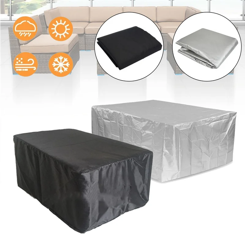 32 Sizes Black Silver Outdoor Furniture Cover Patio Garden Waterproof Rain Snow Chair Covers for Sofa Table Dust Proof Cover