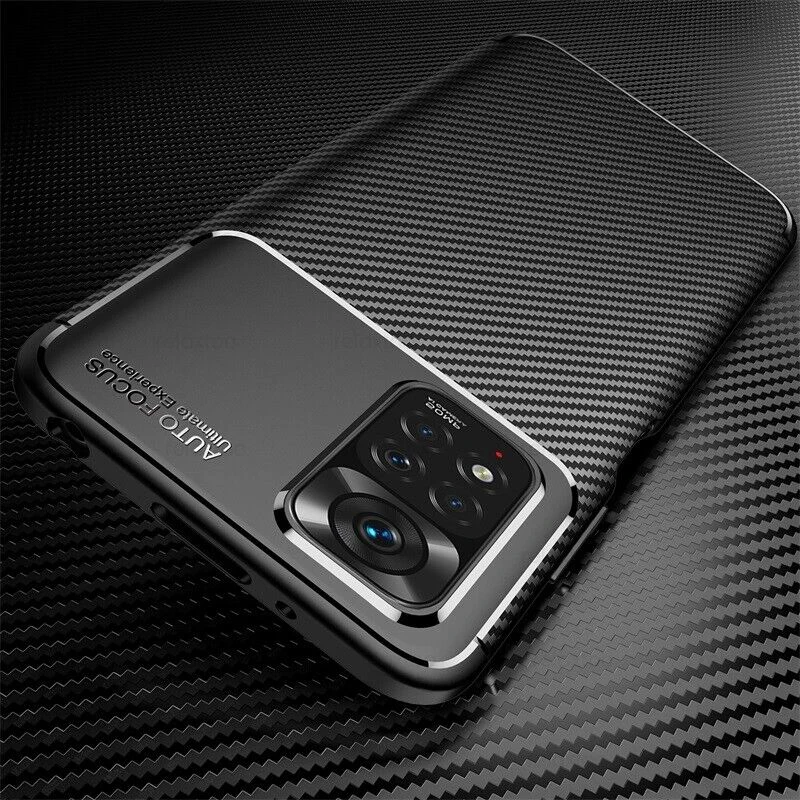 Carbon Fiber Pattern Case For Xiaomi Redmi Note 11s 11 Pro 12 4G 12 Pro 5G Shockproof Soft TPU Case