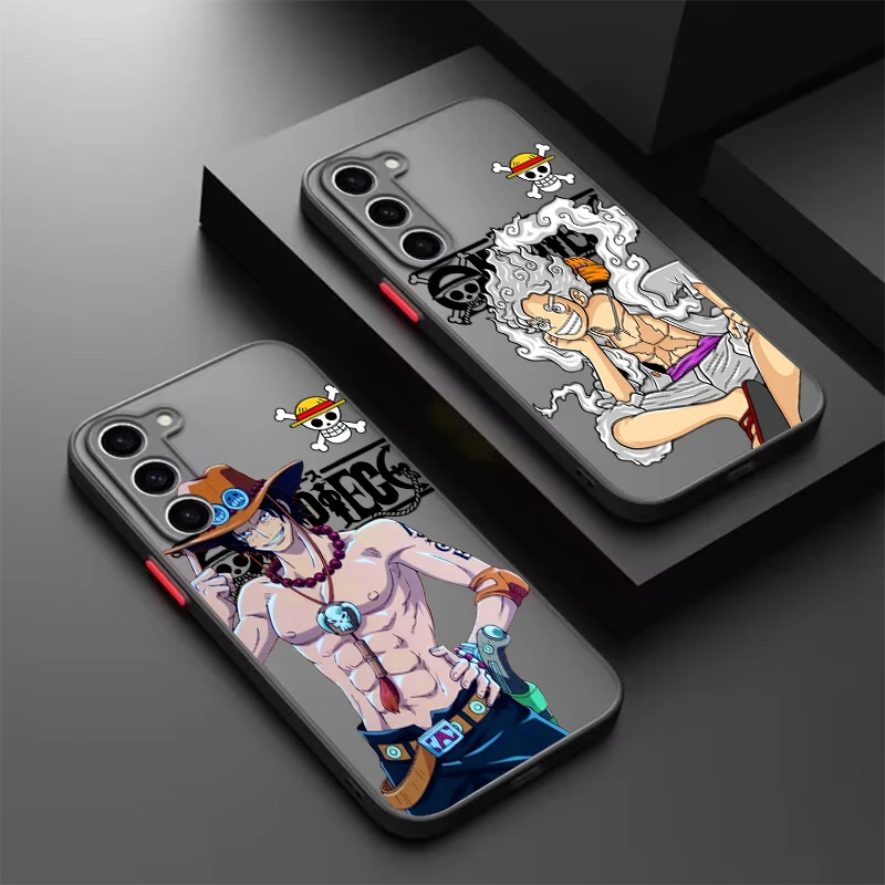 One Piece Luffy Cartoon Art Frosted Translucent For Samsung A53 A52 A33 A32 A51 A71 A21S A13 A73 A50 A22 A12 5G Funda