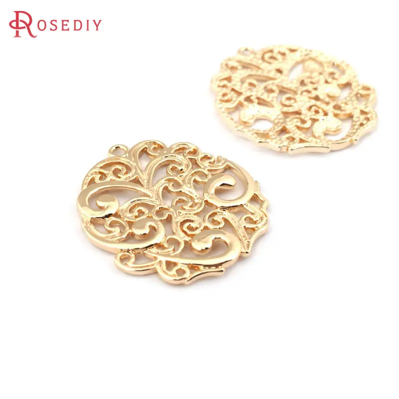 6PCS 18K Gold Color Flower Vine Pendants Connect Charms High Quality Necklace Earrings Diy Accessories Rosediy official-website