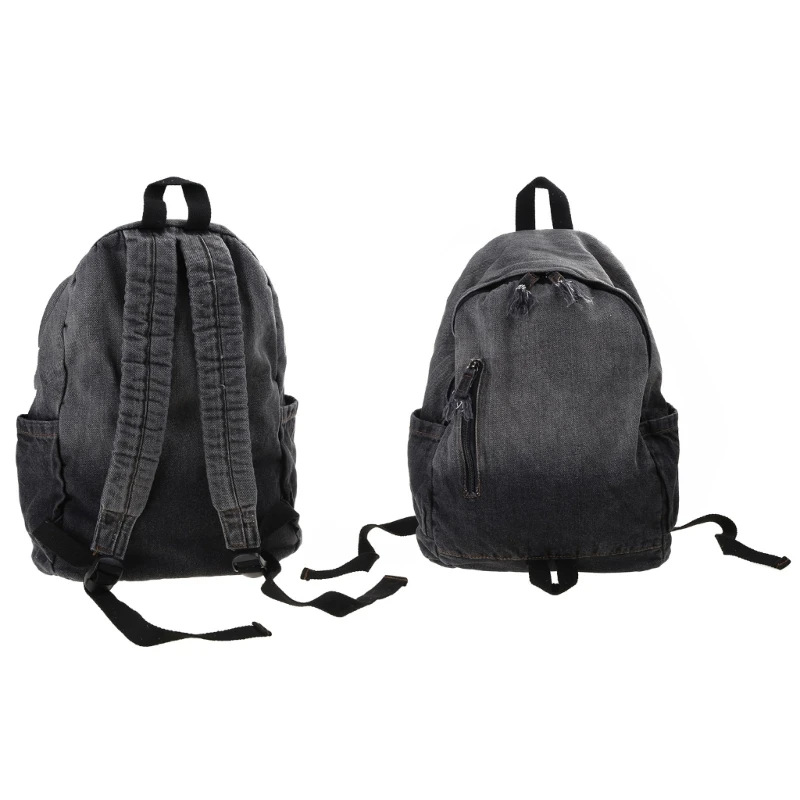 กระเป๋าเป้ลำลองผ้าเดนิมมีซิปกระเป๋านักเรียน Daypack สำหรับวันวาเลนไทน์