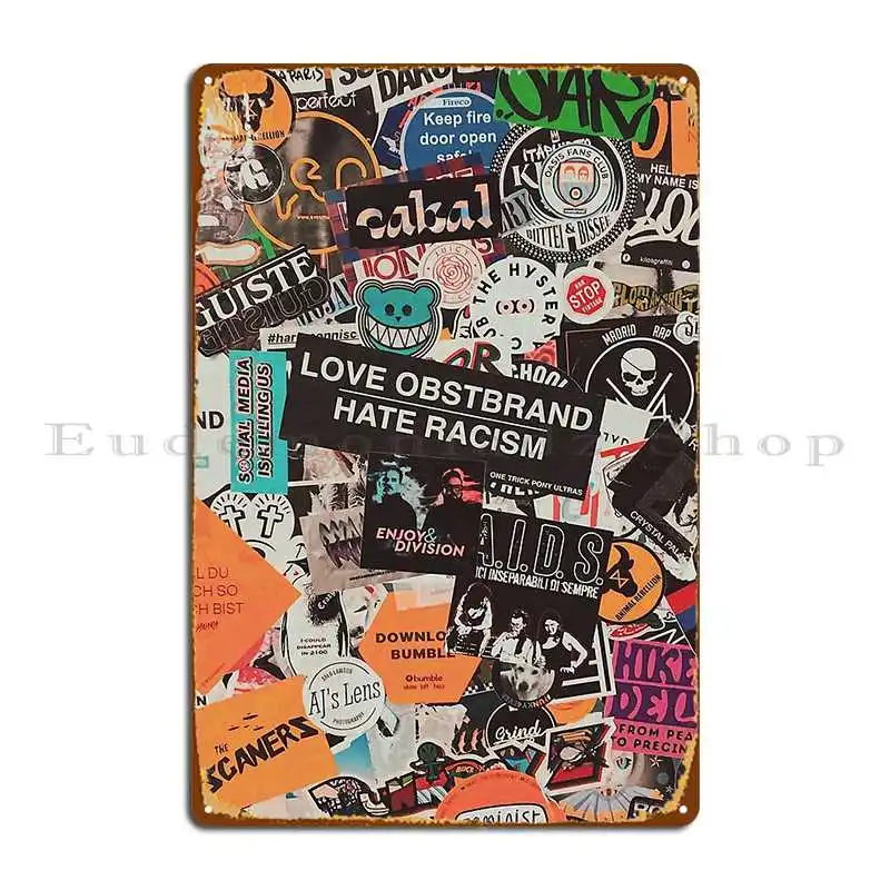 Love Obstbrand Hate Racism Metal Plaque Poster Rusty Plaques Printing Wall Custom Wall Mural Tin Sign Poster