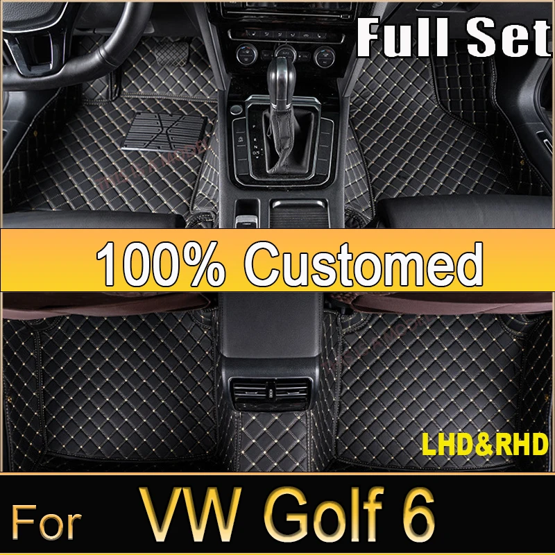 

Car Floor Mats For Golf 6 2012 2011 2010 2009 Carpets Foot Pads Custom Accessories Interior Pedals Product Rug For Volkswagen vw