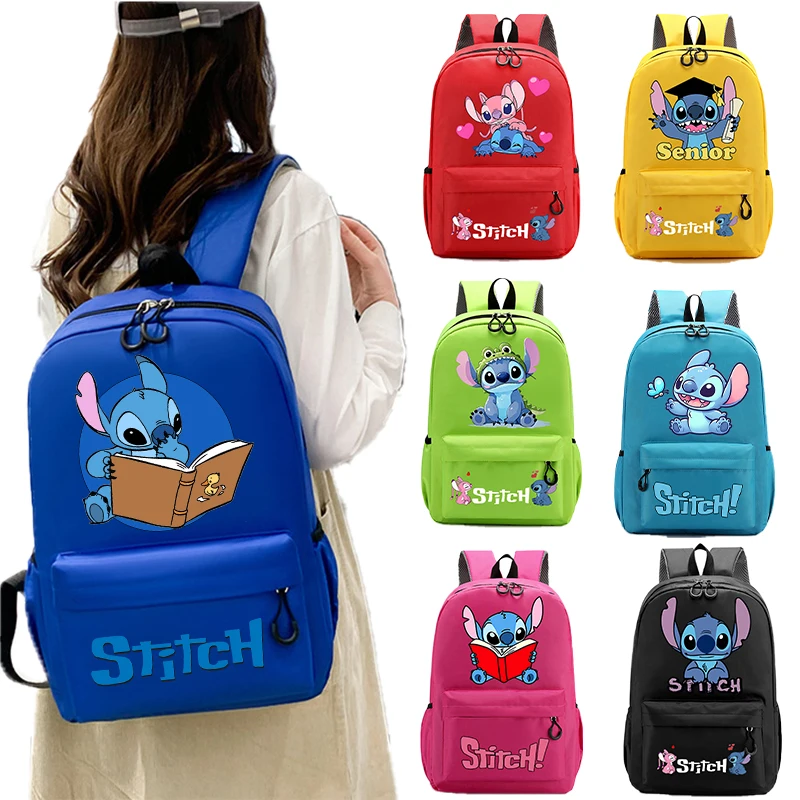 

Lilo & Stitch Large Capacity Backpack Student Youth Korean Version Schoolbag Boy Girl Disney Cartoon Anime Fashion Book Bags New