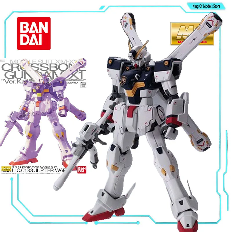 Bandai Original MODEL KIT GUNDAM MG 1/100  Crossbone Gundam X-2 Kai All Anime Action Figure Assembly Model Toys Gifts for Boys