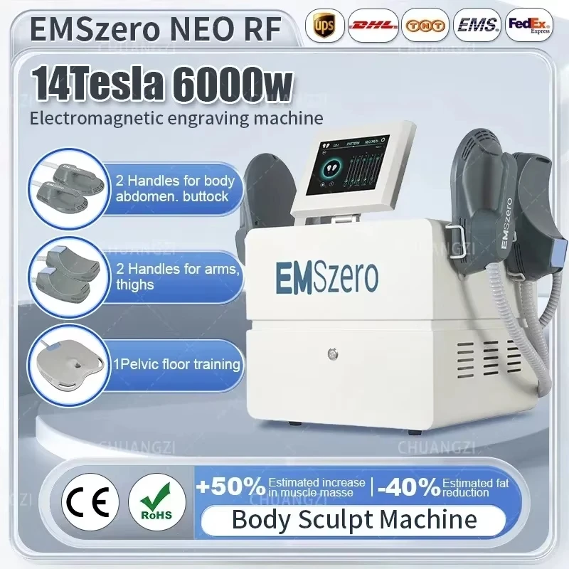 Emszero New RF 6500W 200Hz Electromagnetic Body Sculpting Machine Removal Body Fat BurnMuscle Building Stimulator Nova 2025