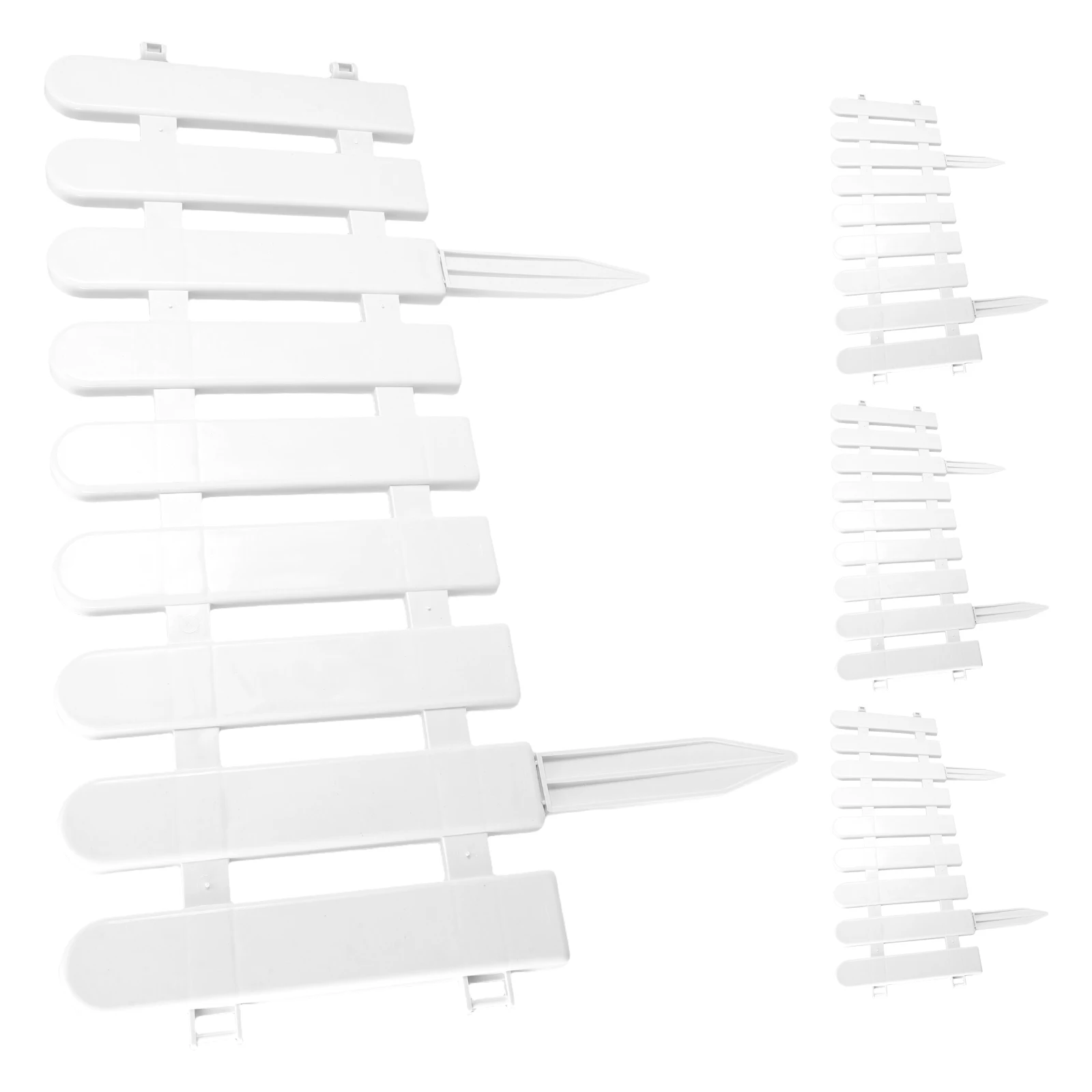

4Sets Plastic Garden Fence Lightweight Portable Decorative Fence for Courtyard Villa Lawn Edge Animal Barrier White