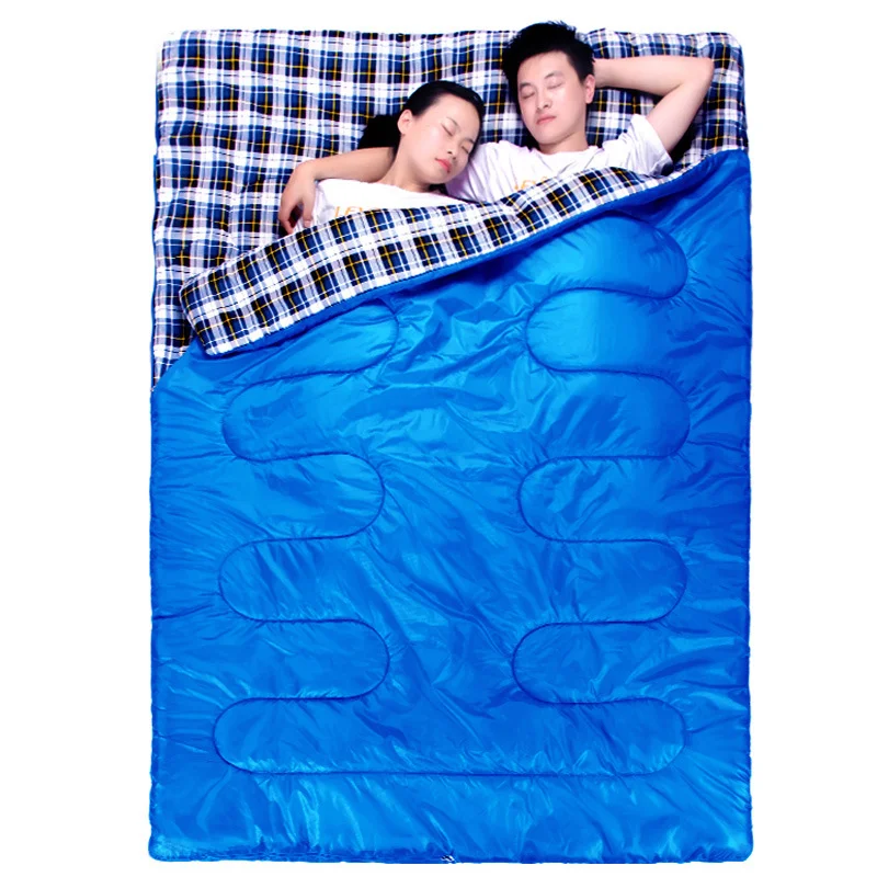 Saco De Dormir Para Acampar, 2 Personas, 3,2 kg Ultralarge (190 + 30)* 145cm, Relleno De Algodón, Cómodo Y Grueso Portátil Saco De Dormir