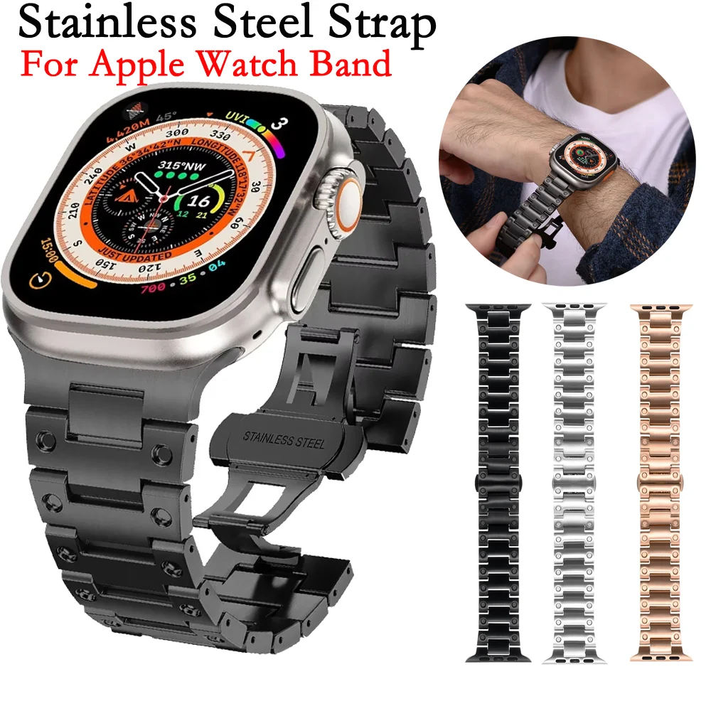 

Stainless Steel Strap For Apple Watch Band Ultra 2 49mm Series 10 9 8 7 46mm 45mm 41mm Bracelet iWatch 6 5 4 SE 44mm wristband