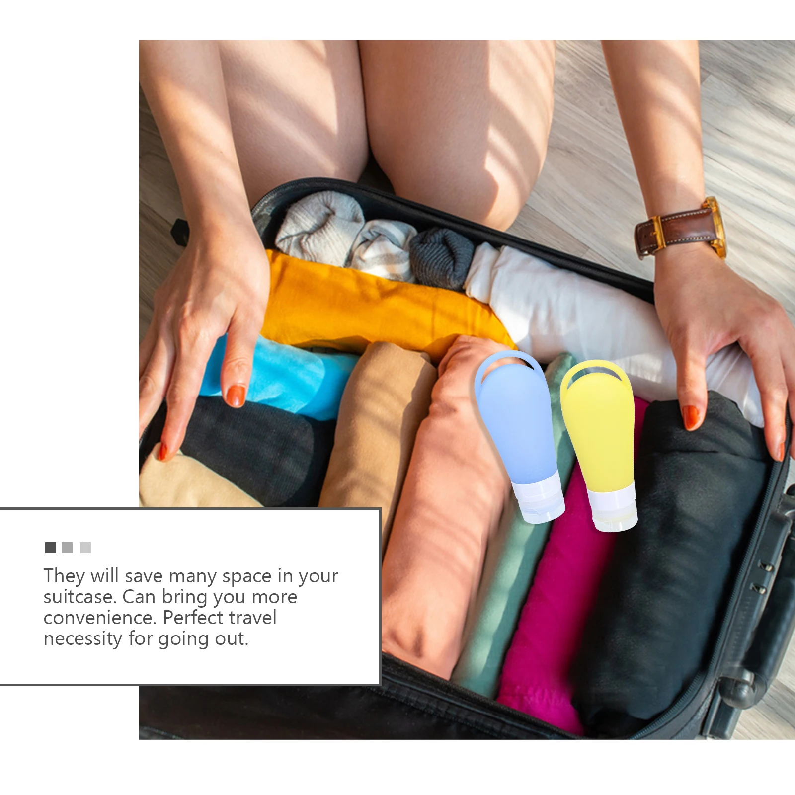 4 قطع من زجاجات السفر المصنوعة من السيليكون، حاوية شامبو متينة قابلة لإعادة الملء، تخزين محمول للسفر #5