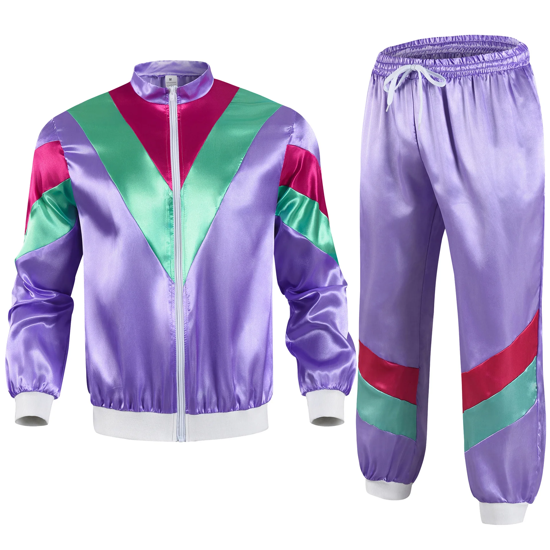 Anime Men's 80S Tracksuit Vintage Style Hip Hop Windbreaker 1980 Disco Tracksuit 90S Shell Suit Women Adult Sportwear Outfits