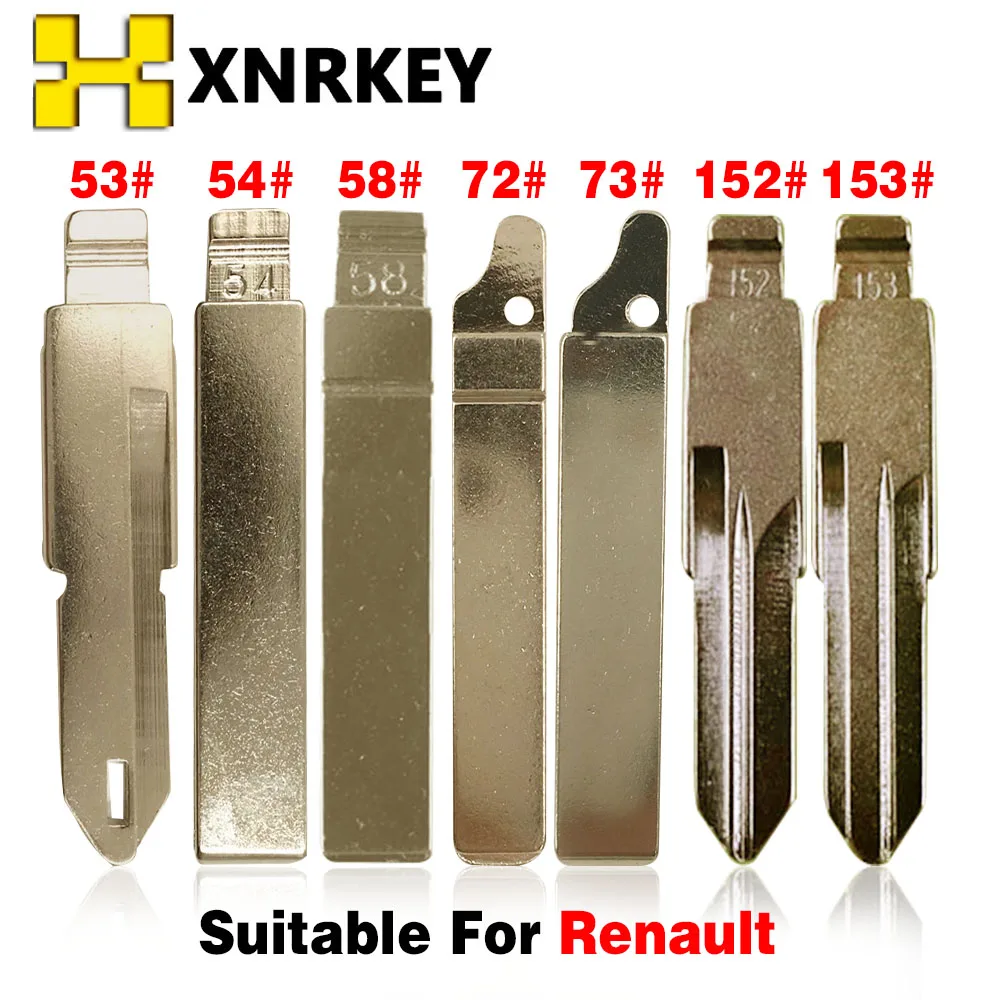 

XNRKEY Remote Key Blade LISHI #53 #54 #58 #72 73# #152 #153 Blade Uncut Flip Remote for Renault Megan Dacia Clio Duster