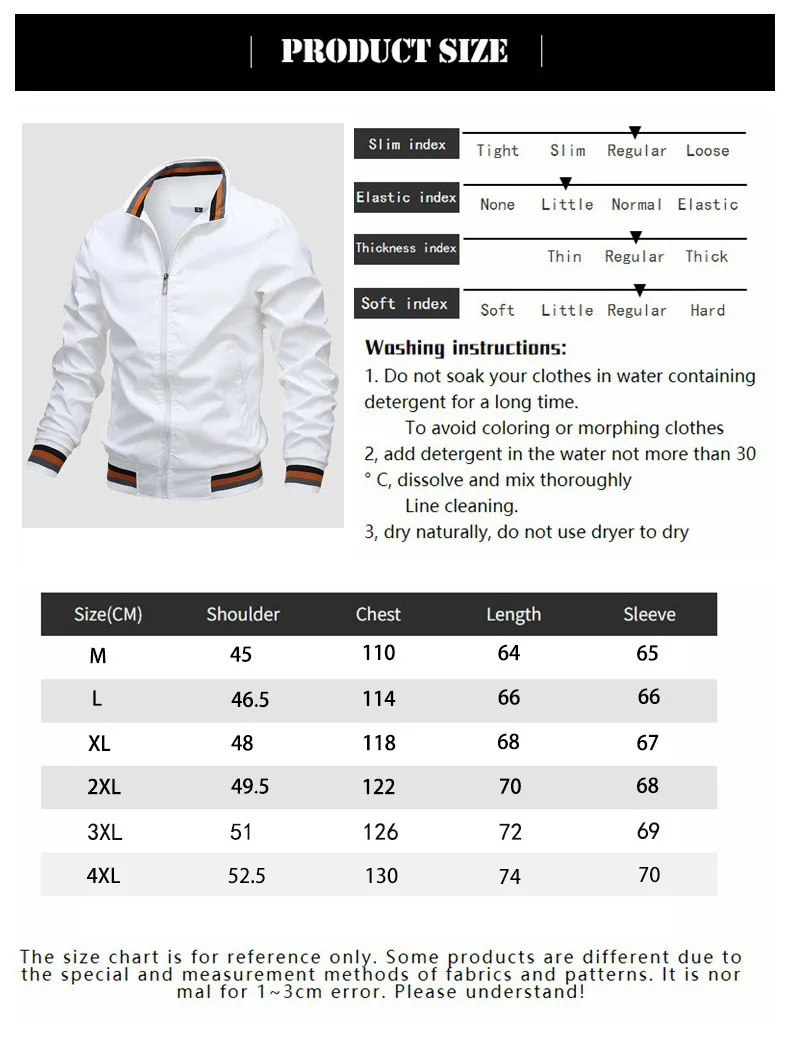 Autumn and Winter Men\'s Stand Collar Casual Zipper Jacket Outdoor Sports Coat Windbreaker Jacket for Men Waterproof Bomber