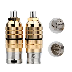 2/4PCS XLR 3Pin Socket Audio Adapter Plug CGF Male to Female Converter HIFI Supported for Microphone Speaker