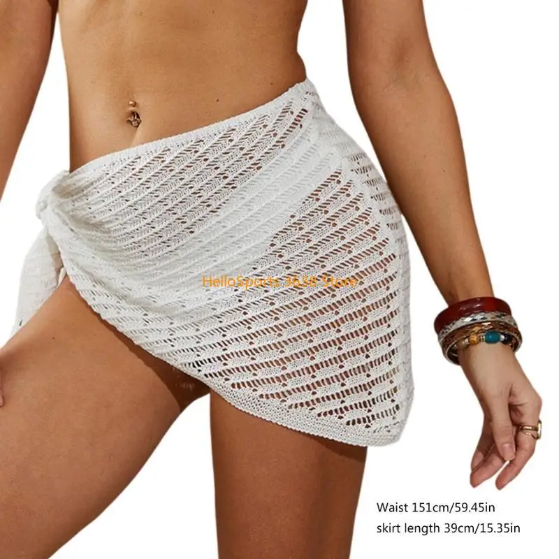 A52F Breide Beach Cover -Up Korte Strandrok Rower Rok Holle Haakweermakers Wrap Cover -up zwempak Cover -up rok badpak Coverup