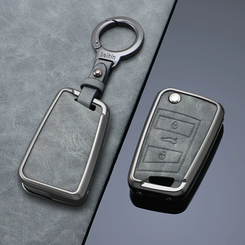 

Zinc Alloy Car Key Case Full Cover Fob For VW Volkswagen Golf 7 MK7 Tiguan MK2 For SEAT Ateca Leon FR 2 Ibiza For Skoda Octavia