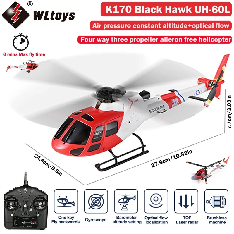 

WLtoys 4CH K150-AS350 RC Helicopter, 1106 Brushless Motor (Strong Power), 3D/6G Signal Loss Anti-Drop, Altitude Hold For Gift