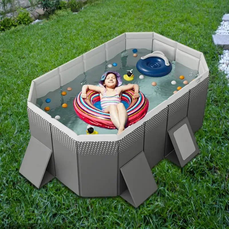 Portable Swimming Pool Square Foldable Outdoor Pool For Family Waterproof And Wear-Resistant Mini Pool For Home Garden Backyard