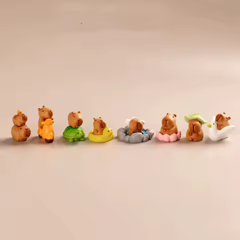 Micro Landscape Kawaii Capybara Statue Capybara Collection Realistic Capybara Decoration For Gift Idea Shelf Decor