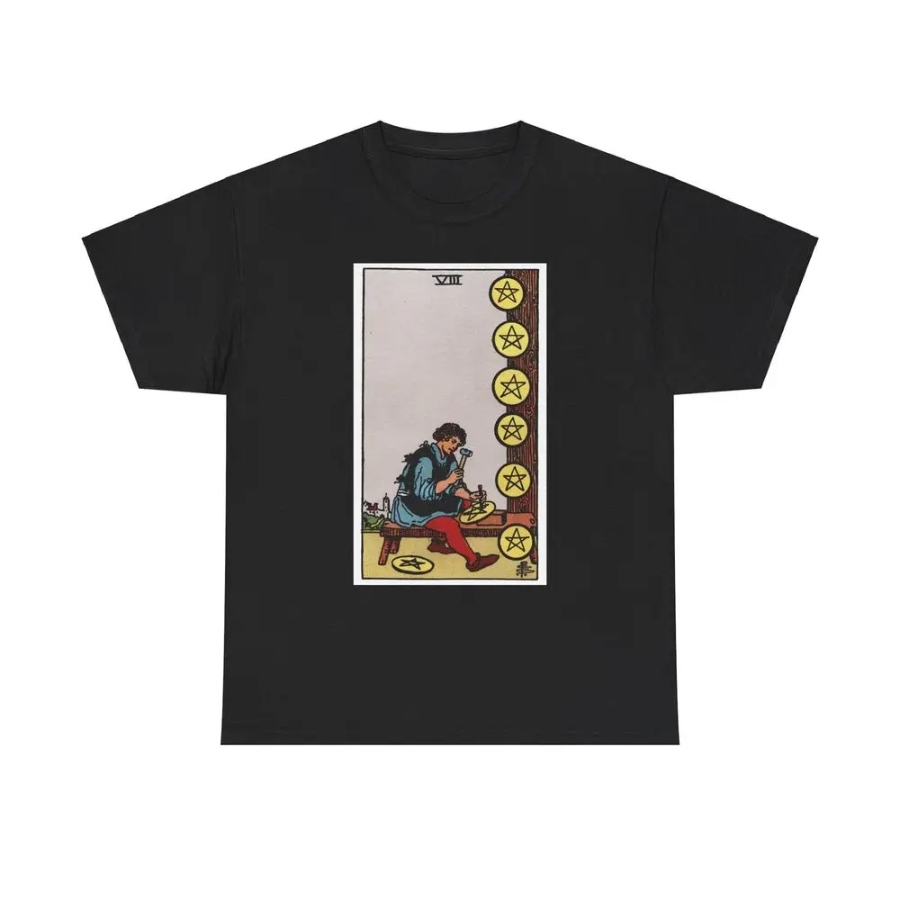 The 8 of Pentacles T-Shirt  Anime Graphic T-shirts for Men Clothing Women