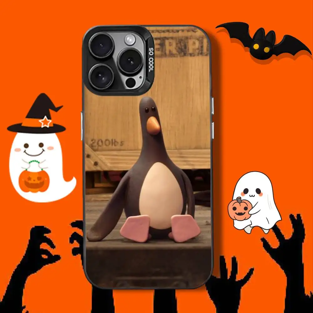 حافظة هاتف WallaceS Gromits Feathers-s لهاتف iPhone 16,12,13,17,15,1,11,Mini,Pro,SE,XS,MAX,غطاء سيليكون أسود غير لامع