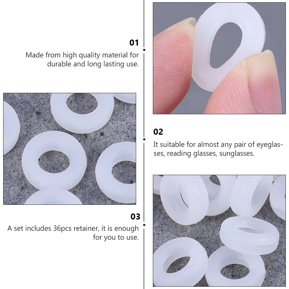 36 шт. противоскользящее кольцо для очков, очков, держатель с круглым рукавом, наконечники для дуг, противоскользящие