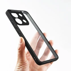 For Xiaomi Redmi Note 13 4G Case Black Edge Transparent PC Cover For Xiaomi Redmi Note 13 4G Shockproof TPU Phone Back Cover