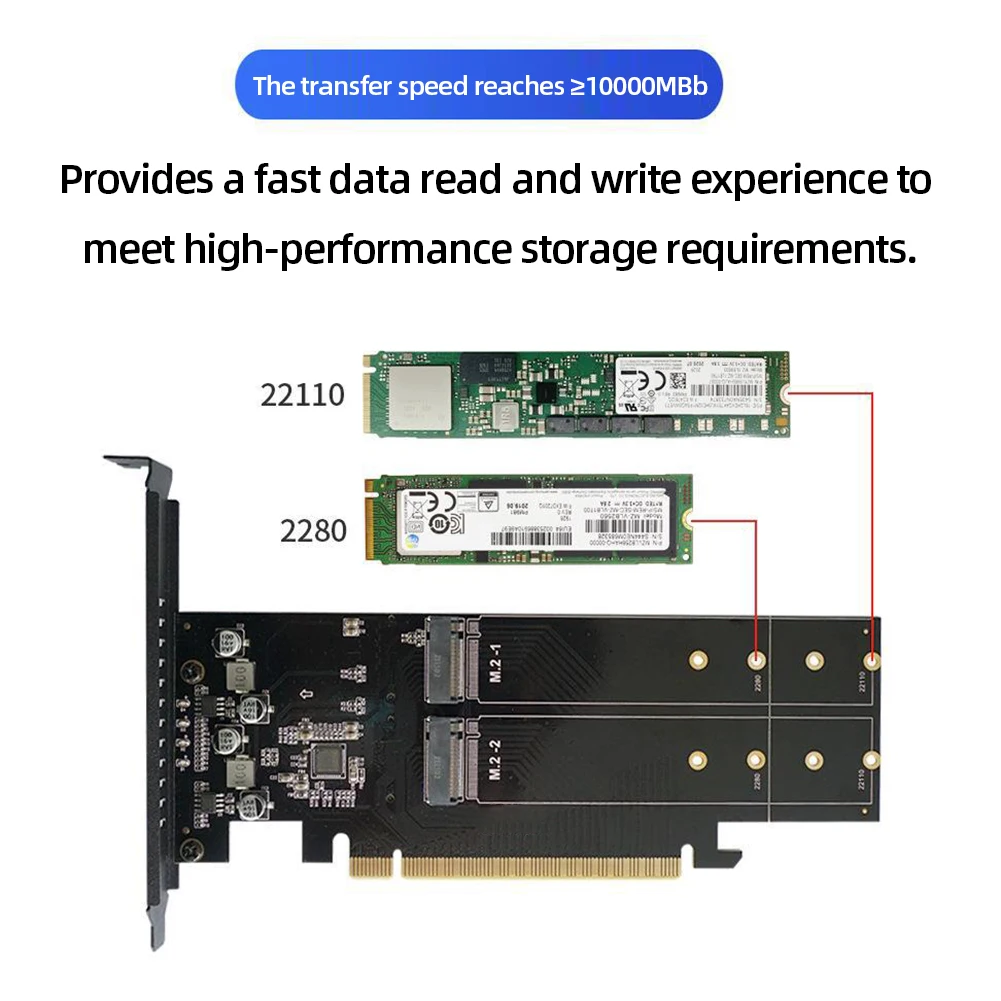 Imagem -05 - Ssd Riser Card com Dissipador m Chave Hdd Adaptador Controlador M.2 Nvme Metal Board Pcie 3.0 X16 Slot Suporta Raid com Dissipador de Calor