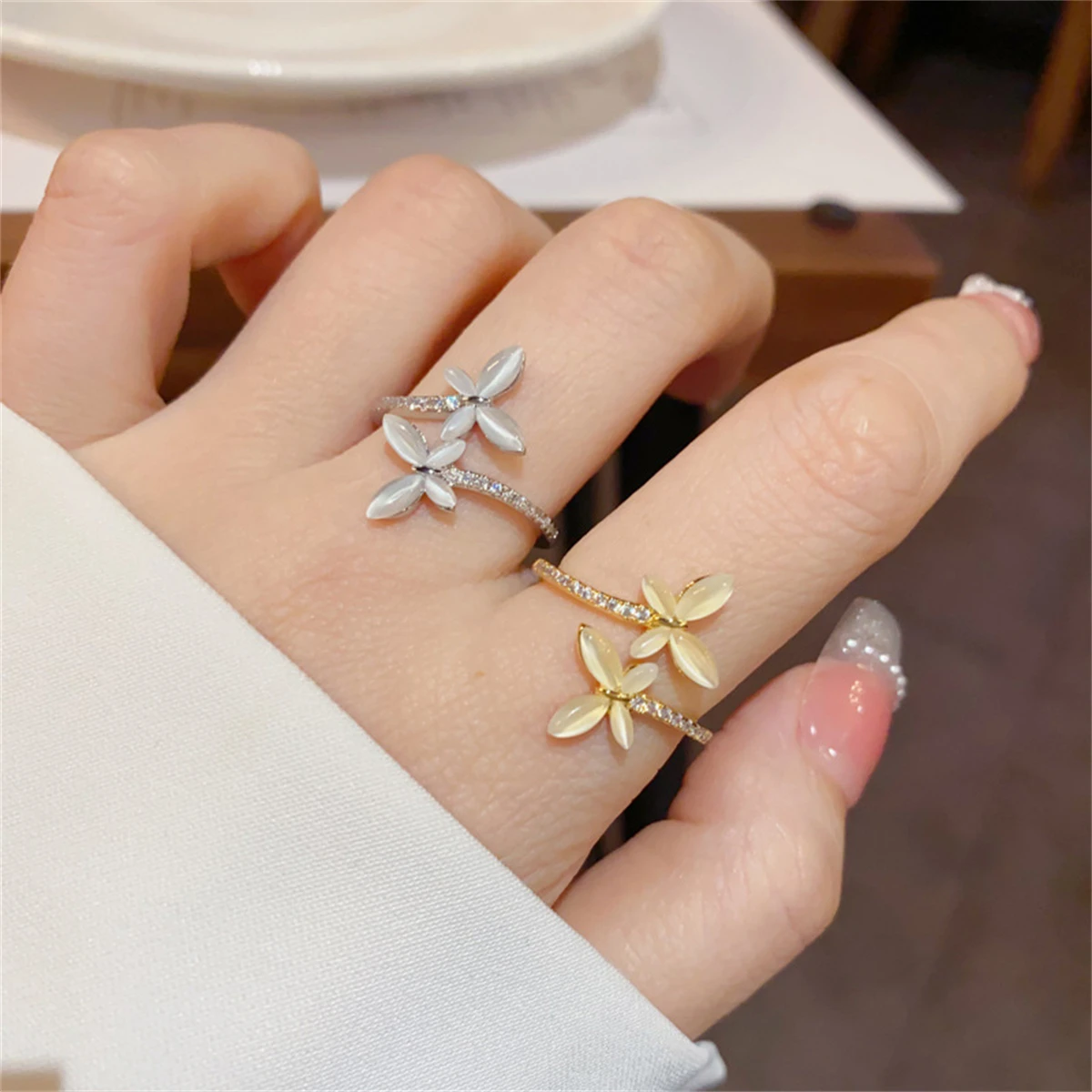 

Stylish Double Butterfly Adjustable Open Ring for Women Fashion Jewelry for Weddings Parties and Daily Wear Unique Gift for Her