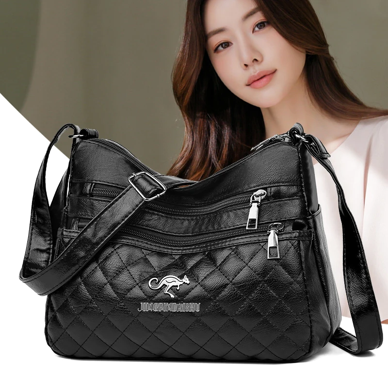 Large capacity Women\'s Fashion Handbags Retro Solid Color Totes Bags PU Leather Shoulder Underarm Bag Casual Women Shoulder Bag