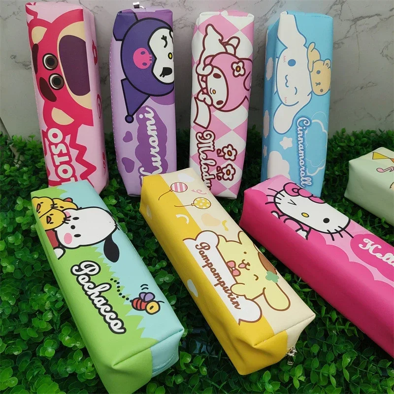 Miniso Sanrio Hello Kitty Pencil Case Cute Cartoon Kuromi Waterproof Large Capacity Student Stationery Storage Bag Holiday Gifts