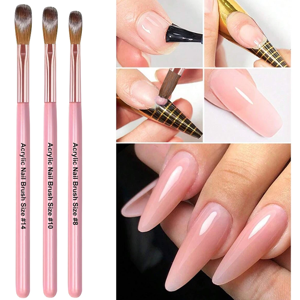 3D Carving Extension Nail Art Brushes Set #8#10#14 Professional Acrylic Powder Applications Pens Nail Extension/Painting Tools