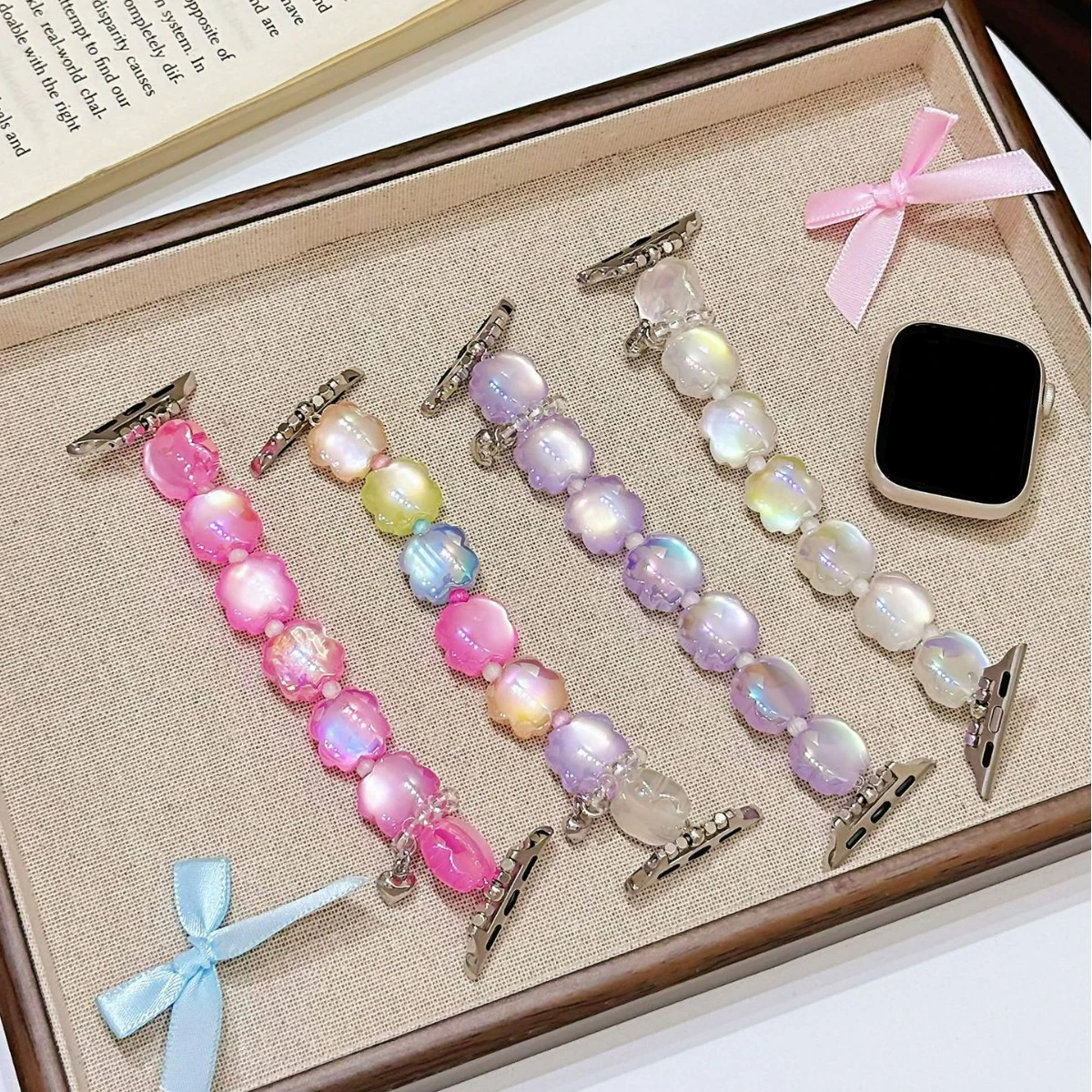 Cute Colorful Beaded Bracelet Resin Watch Band for Apple Watch Series 11 10 9 8 7 6 5 4 3 Ultra SE 46mm 49mm 45mm 41mm 44mm 42mm