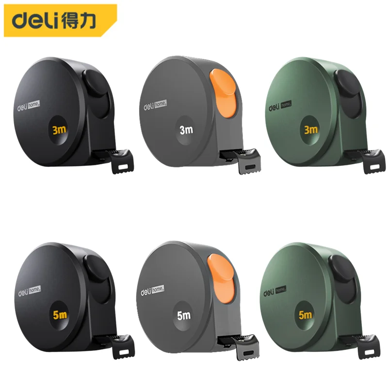 Deli 5m Retrátil Digital Fita Medida de Aço Carbono Alta Régua Preta Multifunction Carpintaria Ferramentas Medição Portátil